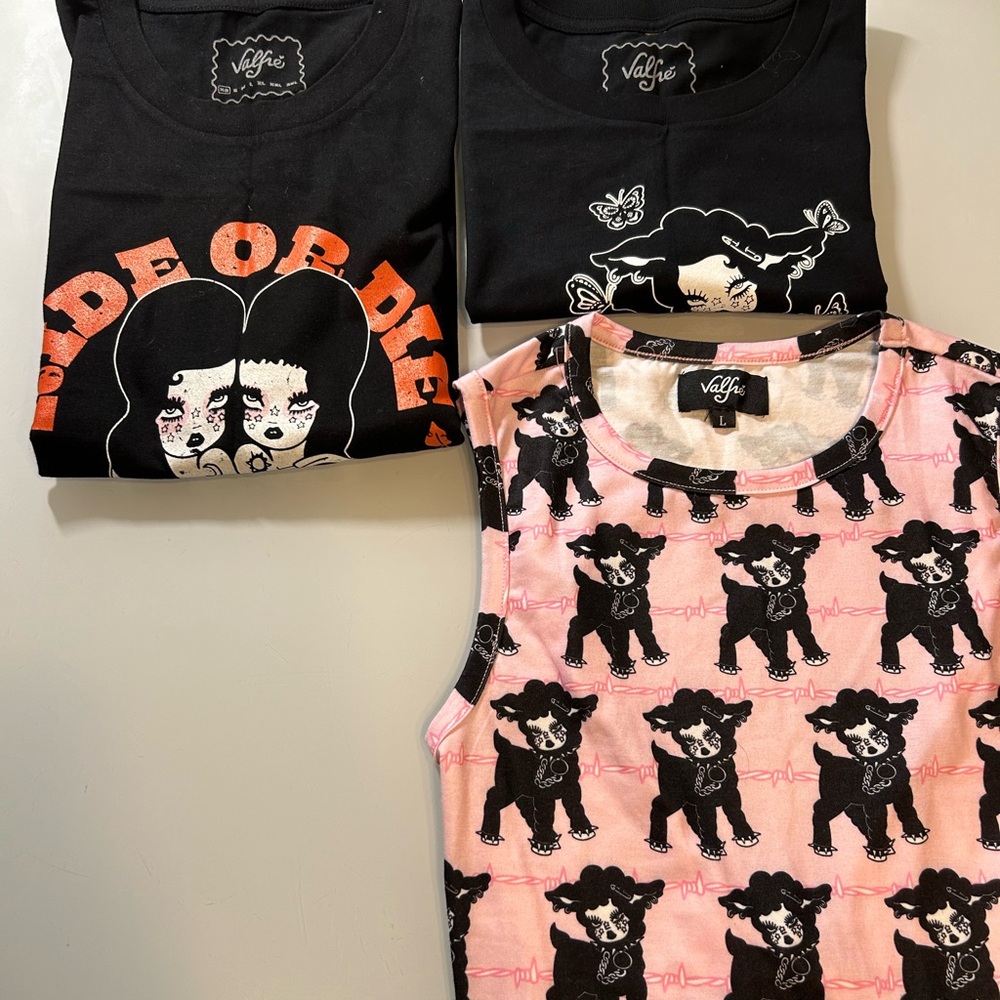 Valfré Pink Black Poodle Print Tank Top
